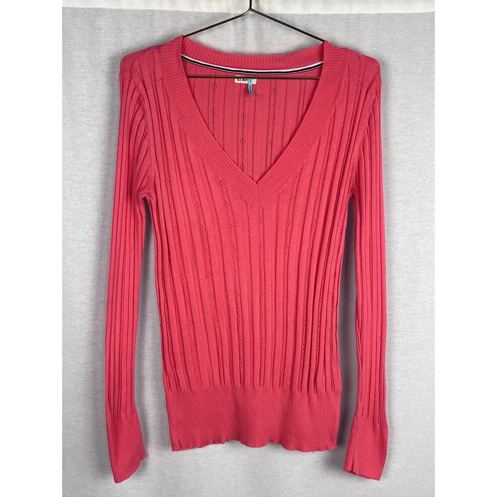 Vintage Y2K Old Navy Sweater V-Neck Pink Preppy Fairy Slim Fitted